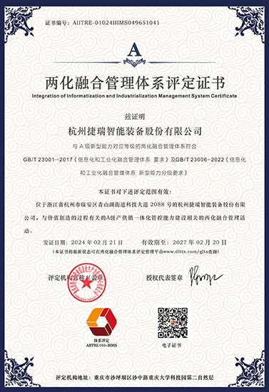 Certificate of Integration of Informatization and Industrialization